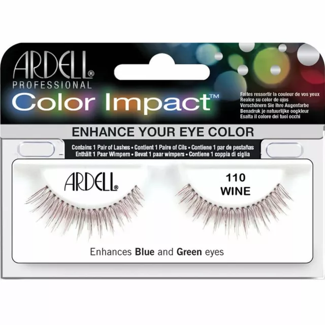 Ardell Color Impact False Eyelashes - Wine (Enhances Blue,Green & Hazel Eyes)