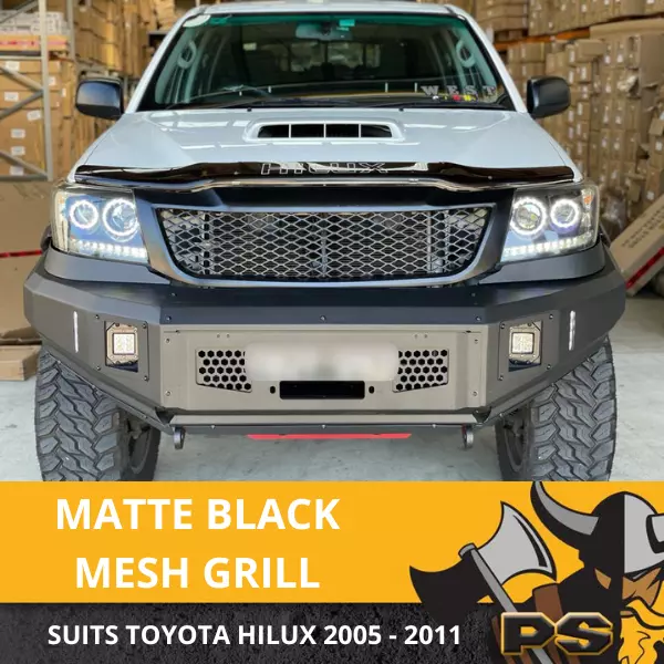Matte Black Grille to suit Toyota Hilux N70 2005 - 2011 SR SR5 MESH