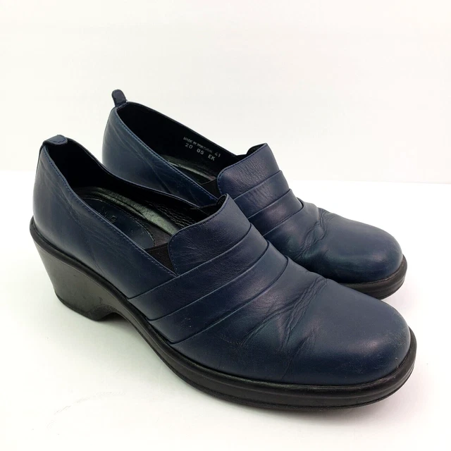 Dansko Womens Size EU 41 US 10.5-11 Blue Leather Slip On Comfort Clog Shoes
