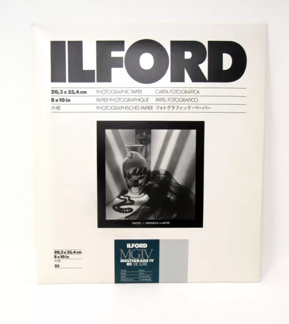 ILFORD MGIV Multigrade IV RC De Luxe Pearl Paper 8" x 10" 25 sheets New Sealed