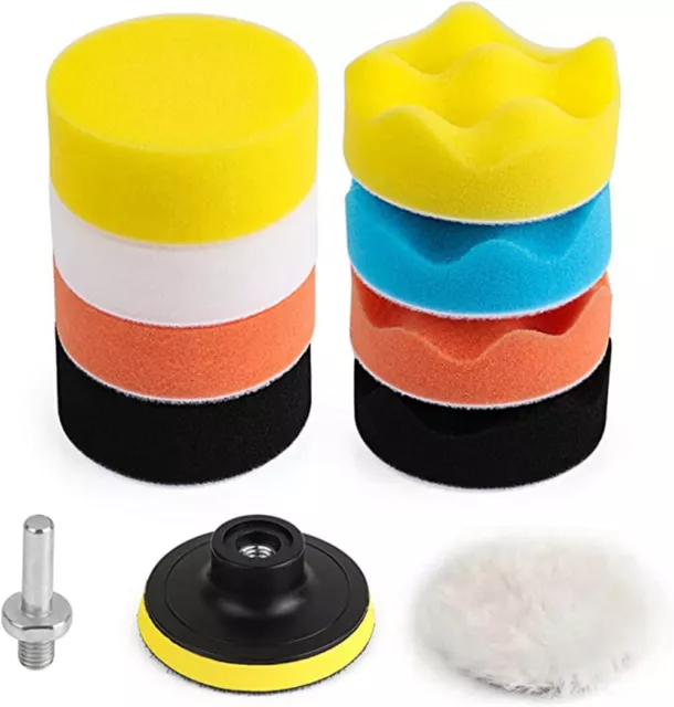 11Pc Car Buffing Pads Polishing Sponge Waxing Foam Polisher Buffer Set For Drill