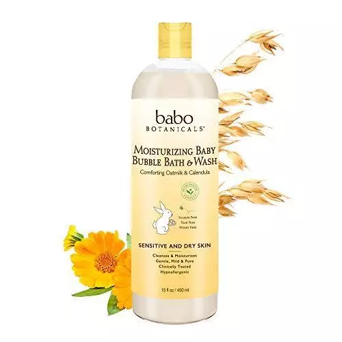 Babo Botanicals Moisturizing Plant-Based 2-in-1 Bubble Bath & Wash - with