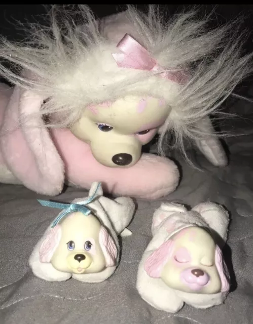 Vintage 1991 Hasbro 12” Puppy Surprise #8800 Pink Puppy with 2 Puppies HTF