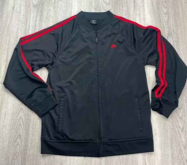 Starter Boys Track Jacket Black Red Striped Zip Pockets Mock Neck XXL 18