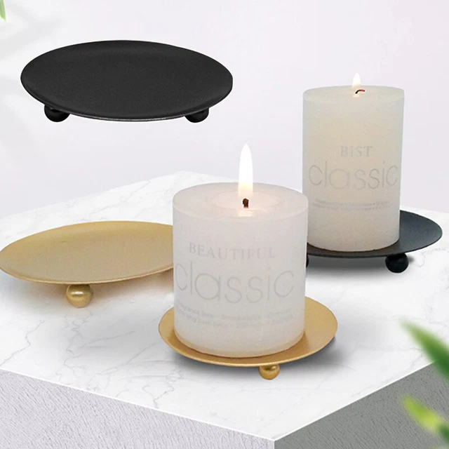 Mesa decoración velas cera soporte vela placa pedestal vela taza crea ◑