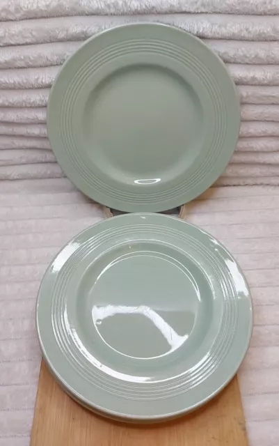 Wood's Ware Beryl Pale Green 17cm Side Plates * 4x Vintage Christmas Side Plates