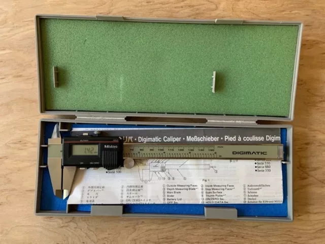 Mitutoyo 500-351 Digital Absolute .0005"/.01MM Vernier Caliper 0-6" 150MM