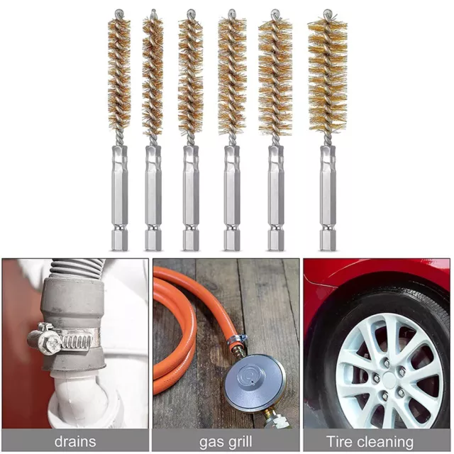 Wire Brush Pipe Cleaning Brush for Narrow Neck Skinny Space, Rust Cleaner  Brass Brush Durable Tube Brush for Polishing Tube Automotive Cleaning