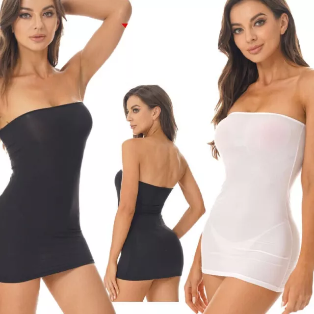 Sexy Women Sheer Mesh Strapless Bodycon Tube Mini Dress Transparent Club Wear