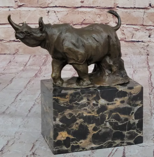 Signed Original Milo Rhino Sculpture Statue Figurine Decor Hot Cast Figurine