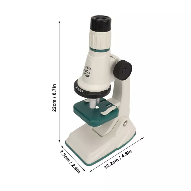 (White Green)Children's Microscope Set Built-in LED Light Develops