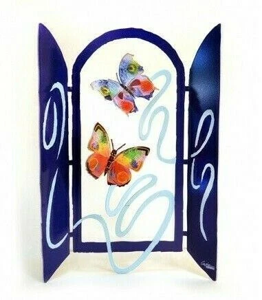 Escultura pop art de metal "Ventana de primavera" pintada a mano por DAVID...