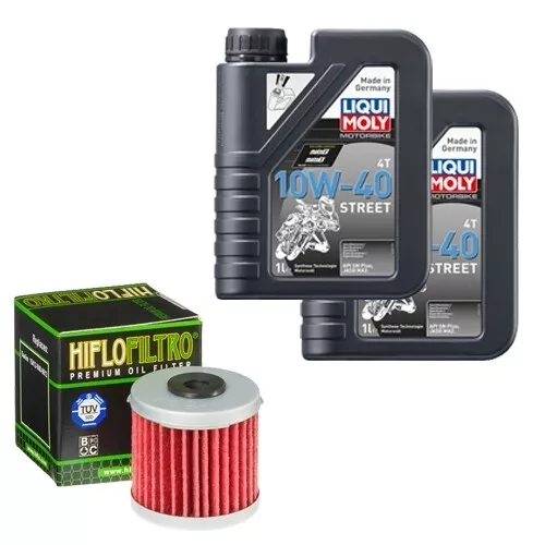 Daelim VS 125 Evolution Bj. 2001, LiquiMoly 10W-40 Street 2L, HiFlo Ölfilter Set