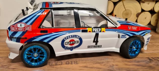 Tamiya 1:10 RC Lancia Delta HF 4WD HF Integrale TT-02 Kit mit Fahrtenregler u. M