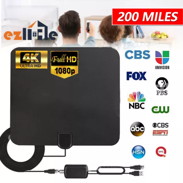 Portable 4K TV Antenna Indoor Outdoor Digital HD Freeview Aerial Ariel 200Mile