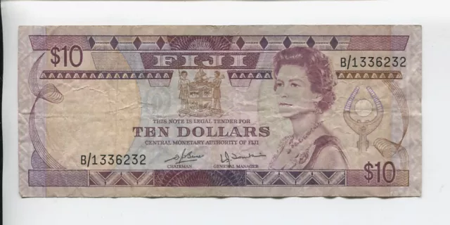 Fiji Paper $10 Ten Dollars Banknote  M-32