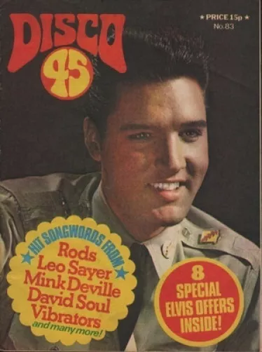 Elvis Presley on Disco 45 Magazine Cover 1977    The Jacksons   Mink Deville