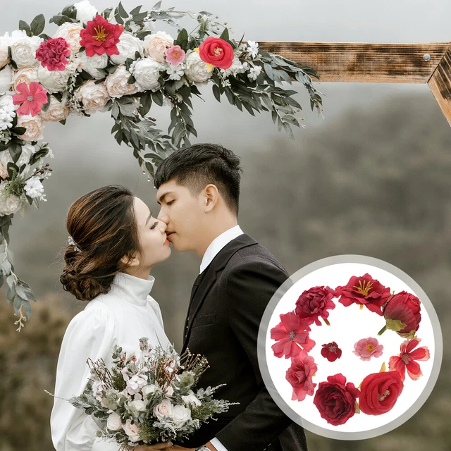 24 pz fiori piccoli fiori falsi teste di fiori testa di rosa margherita fiore