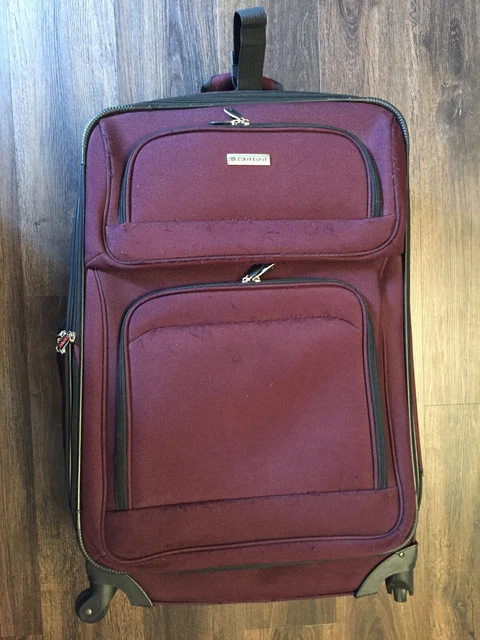 Stanton Madison 4090 Maroon Expandable Rolling Wheeled Carry-on Luggage ~ EUC