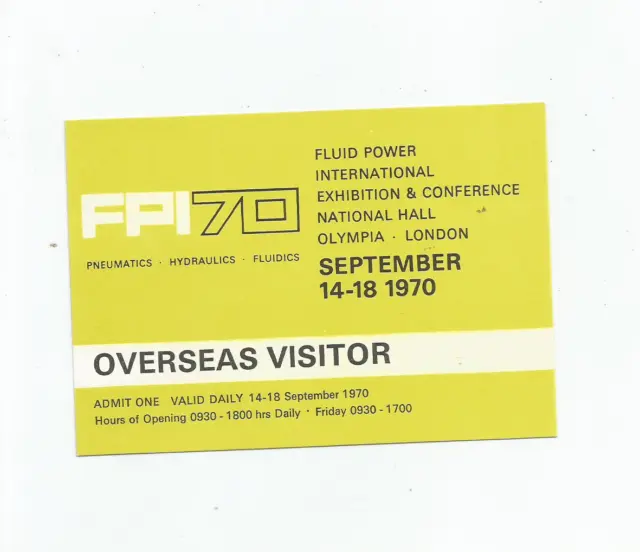 fluid power international exbtn ticket 1970