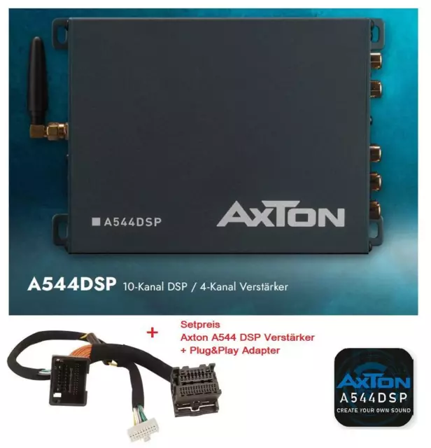 Axton A544DSP Amplificador Dsp Con Enchufe & Jugar Adaptador Compatible Audi,BMW
