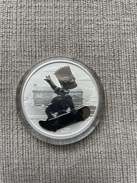 2019 Tuvalu Homer Simpson 1 Oz .9999 Silver Coin BU In Capsule