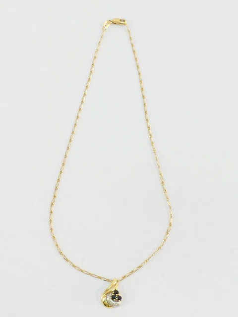 Collier En Or 18 Carats Avec Saphirs Et Diamants – Marque Periamma, Poids 26,89 G, Occasion
