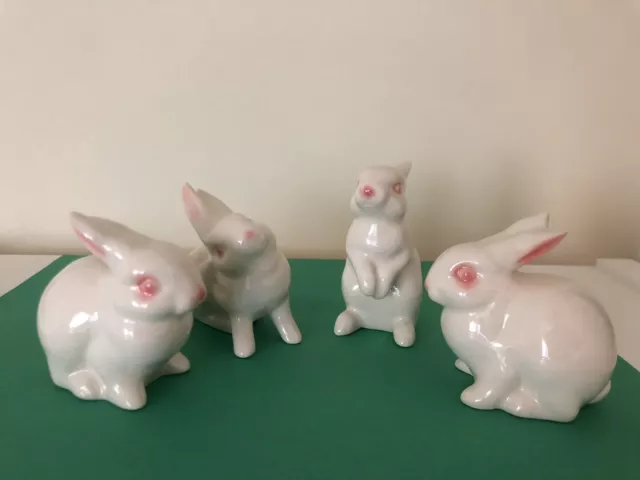 Vintage GOEBEL White Bunny Rabbits - Set of 4 | W. Germany