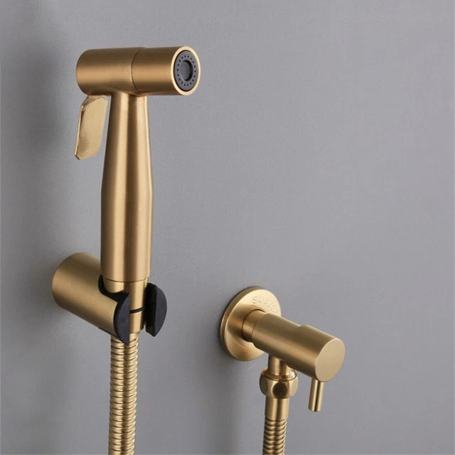 1 pz set shattaf spray bidet bidet singolo colore oro