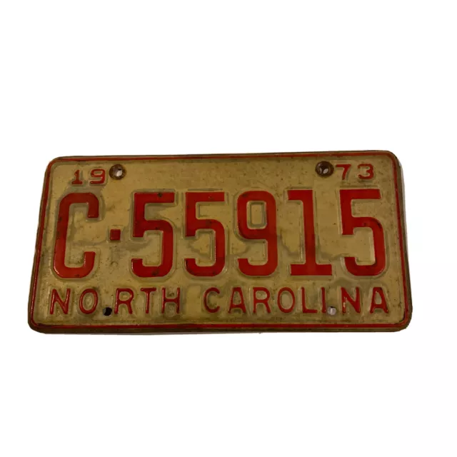 vintage 1973 north carolina license plate C-55915