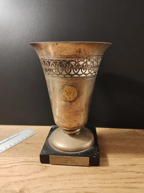 Seau à Champagne Ancien Canard Duchêne – Aluminium Argenté Avec Poignée – Vintage