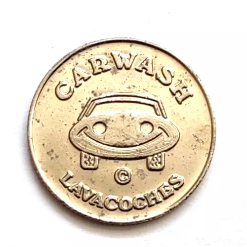 Car Wash Token Lavacoches V Sin Valor No Cash Value Lavado .875"