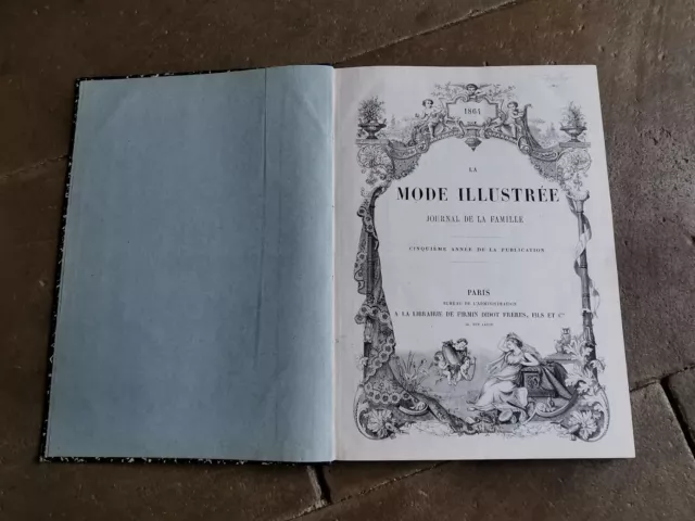 1864 La Mode Illustree 1 Er  Semestre Mode Robe Tissus Couffure Livre Costume