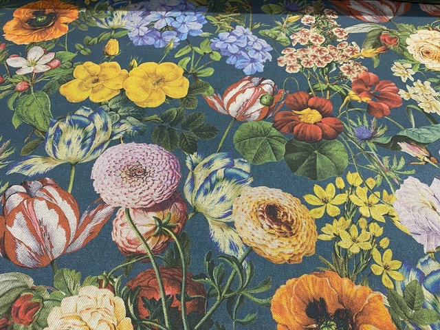 Myrte Rose Blaugrün Baumwolle 140 cm breit Vorhang/Bastelstoff 3