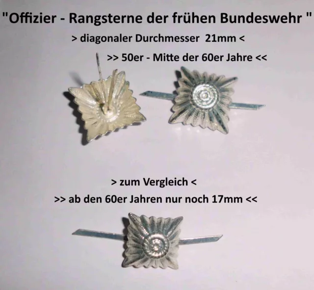 " 4 Stück   Offizierssterne / 21mm "  SST Auflagen Bundeswehr /LW