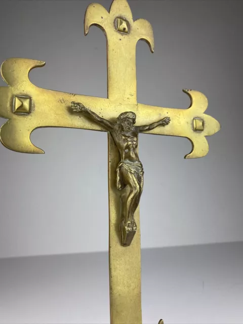 Altes Bronze Prozessionskreuz Vortrage Kreuz Jesus Christus Sakral Antik