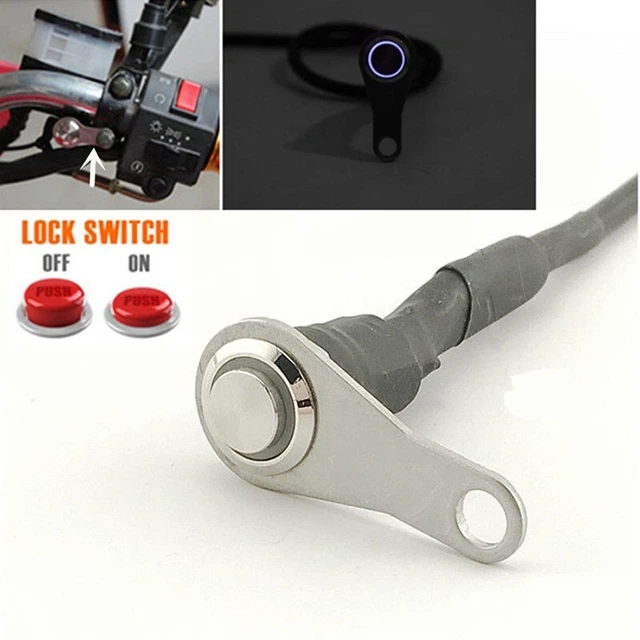 LED Motorcycle Switch ON+OFF Handlebar Mount Push Button Enhanced Visibility