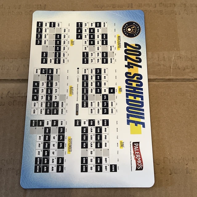 MILWAUKEE BREWERS 2024 Season Schedule 4.00 PicClick