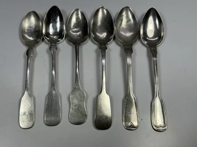 6 Stk altes SILBER BESTECK TEELÖFFEL KAFFEELÖFFEL Alt-Faden Augsburger Faden