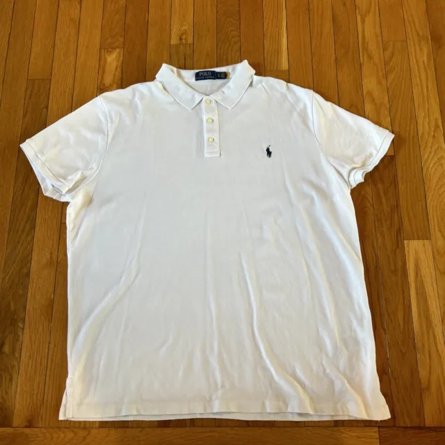 Polo Ralph Lauren Short Sleeve Polo Golf Casual Dress Shirt White Men’s Size XL