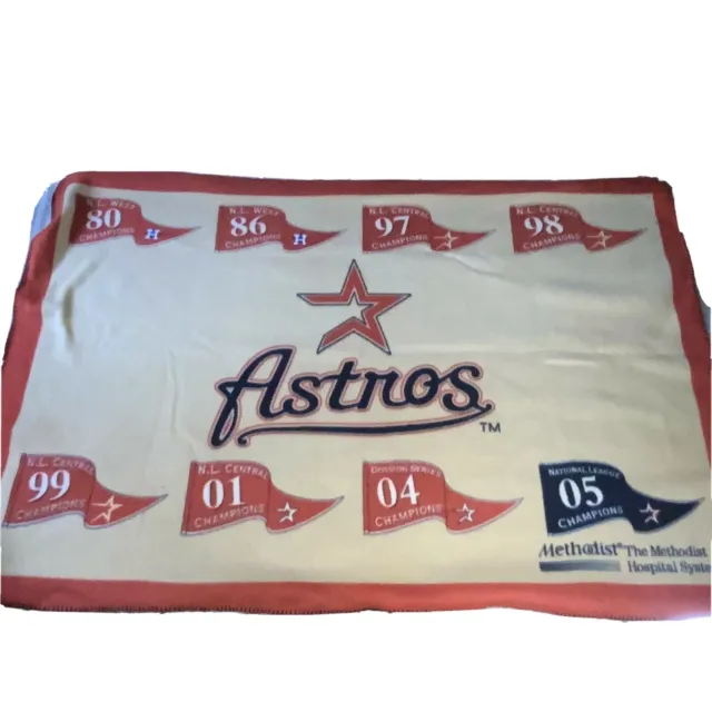 Astros Throw Blanket 62” x 39 1/2” Championships Souvenir Rare