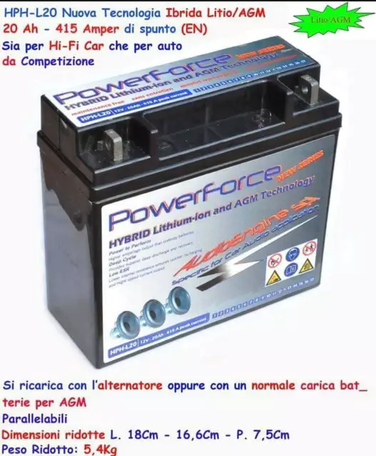 HC 100 Batteria AGM Alta Corrente 100Ah spunto 1750A Spl Battery