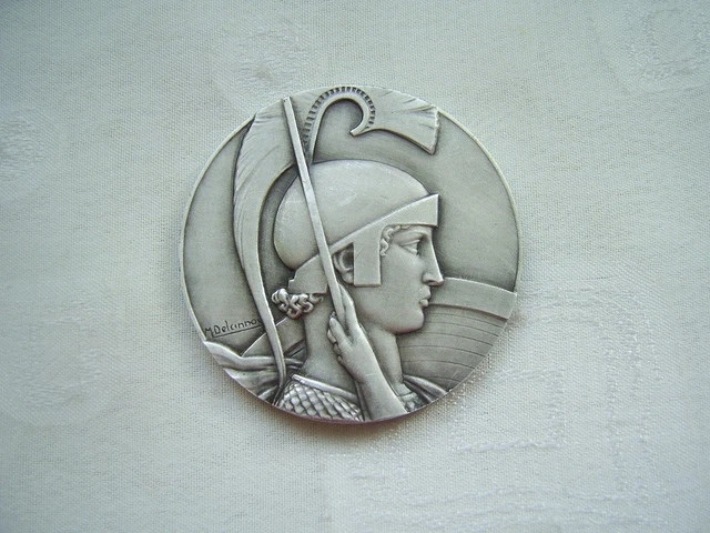 MÉDAILLE EN BRONZE argenté. BL Hercule, Massonnet. Sport. EUR 30,00