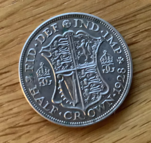 British King George V Silver Half Crown Coin 1928