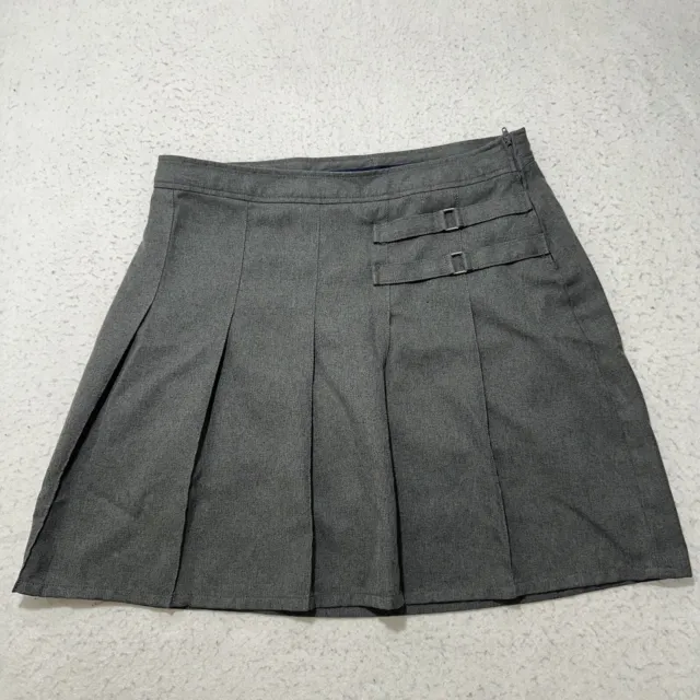 French Toast Girls 20.5 Plus Pleated Uniform Skort Gray Skirt Compression Shorts