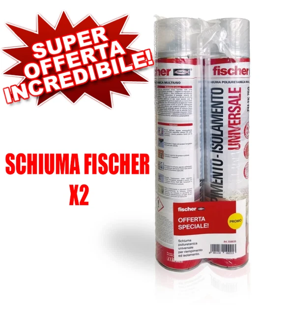 🔥 FISCHER SCHIUMA POLIURETANICA ISOLANTE SIGILLANTE PER PISTOLA EDILIZIA 750 ml