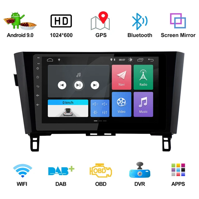 10,1" GPS Android 9.0 Tarte Pour Nissan Qashqai X-Trail Rogue 14-18 16GB ROM Ze