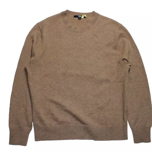 Uniqlo Mens 100% cashmere jumper Brown Size Medium Designer Pullover RRP £100