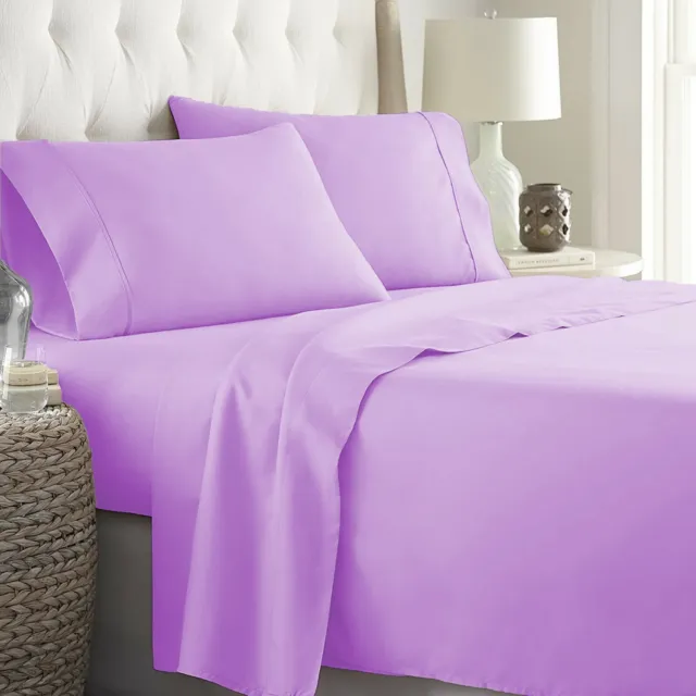 Egyptian Cotton 1000 TC Pretty Bedding Items Lavender Solid Select Item & Size
