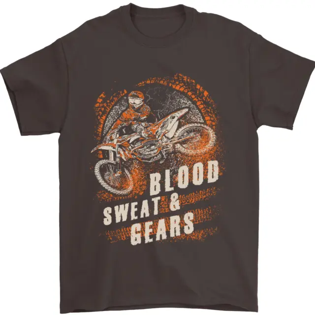 T-shirt da uomo Blood Sweat and Gears motocross 100% cotone